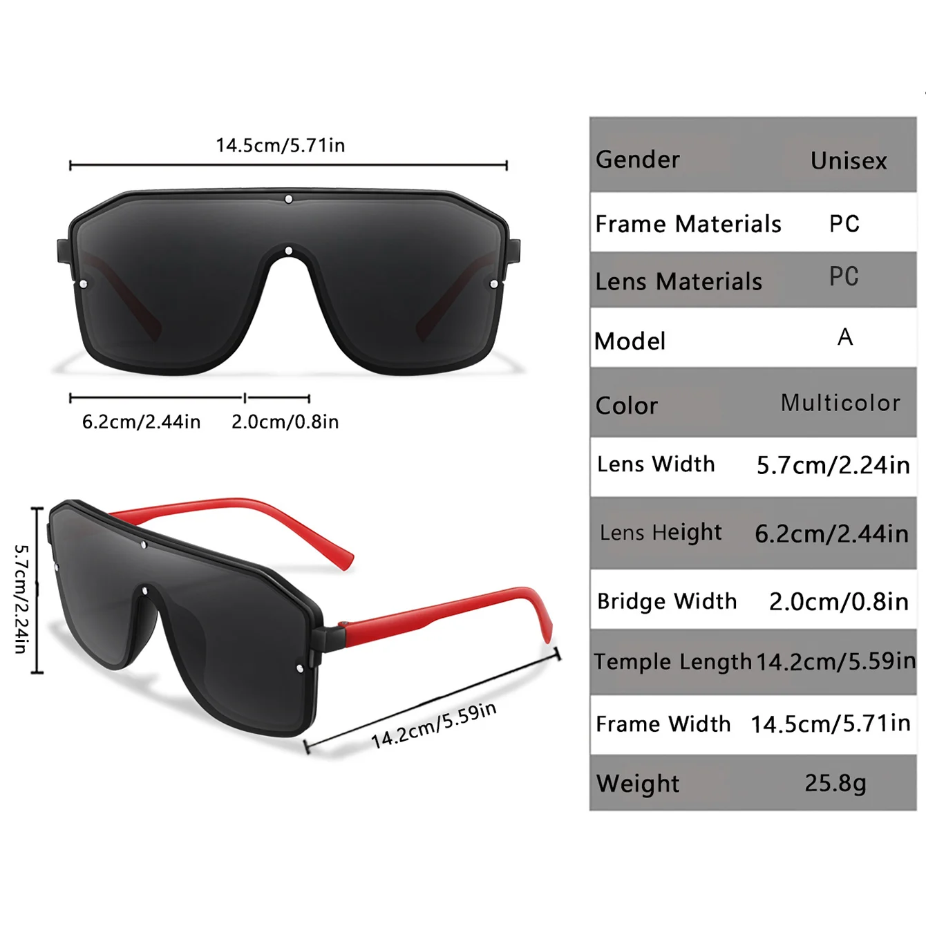 New Brand Fashion Square Big Frame Sunglasses Men Women Cycling Goggles Outdoor Sports Driving Travel Windproof Eyewear Festival