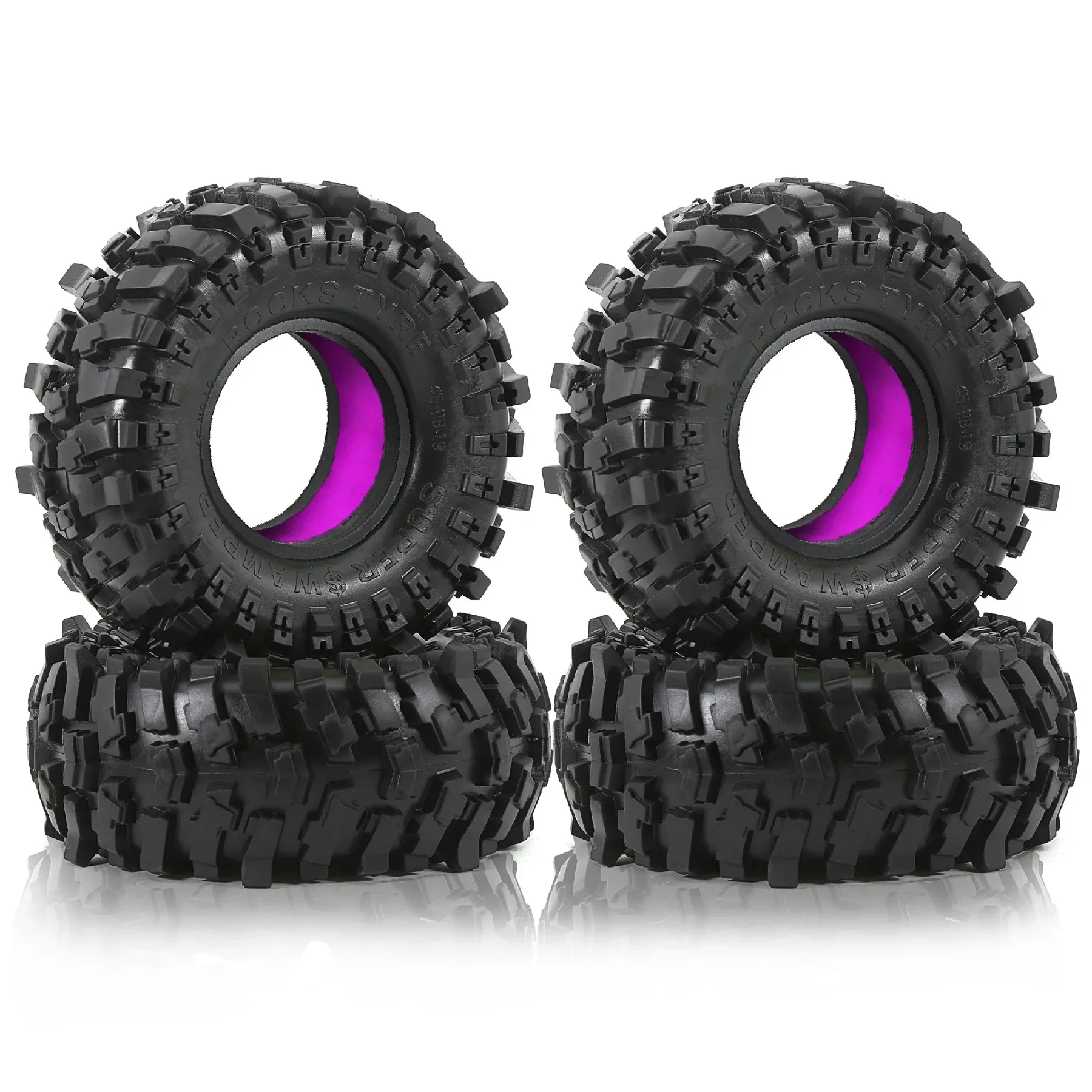 4 stuks 1.9 Crawler Banden en Zacht Rubber insert Voor RC Crawler Auto Traxxas TRX4 Axiale SCX10 SCX10 II RC4WD D90 D110 TF2 CC0