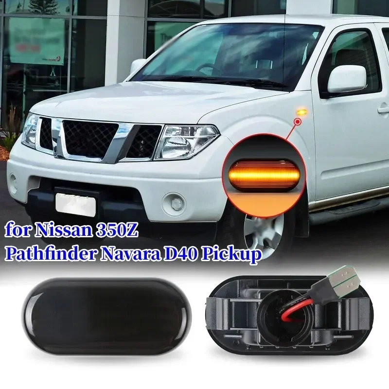 Car Dynamic Sequential LED Front Fender Side Marker Lamp Turn Signal Light For Nissan 350Z Pathfinder Navara D40 Pickup