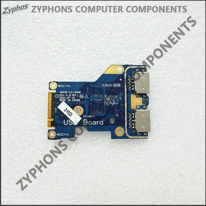 New USB Board LS-L653P 042C4H HDK50 For Dell G16 7620 G15 5520 5521 Laptop Replacement Part High Quality Repair Accessory