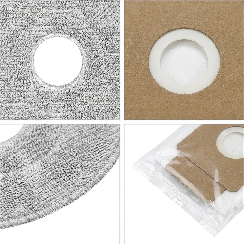 Mop Cloth & Dust Bag Kit For Roomba Plus 415X, Combo= 415/515/575/516/576 Clog-Free Bags & Microfiber Pads Replacement