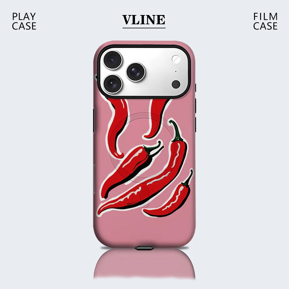Scharfes Rotes Chili PINKPhone Case für Magnetische iPhone 17 16 15 14 13 Pro Max Plus Einzel- und Doppelschichtige Robuste Hülle