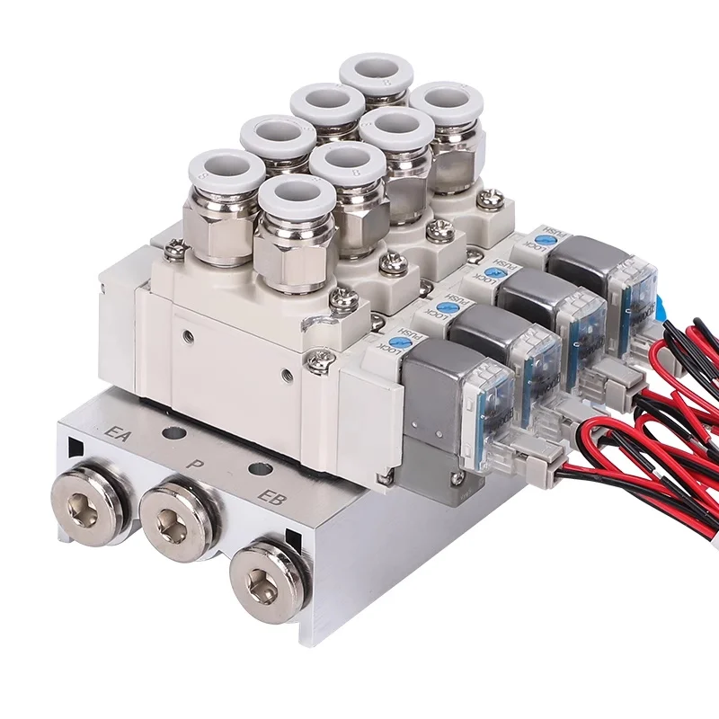 SY5120 Multi-way Combination Manifold  Pneumatic Solenoid Valve Control SY5120-5LZD-01 SY5120-6LZD-01 Manifold