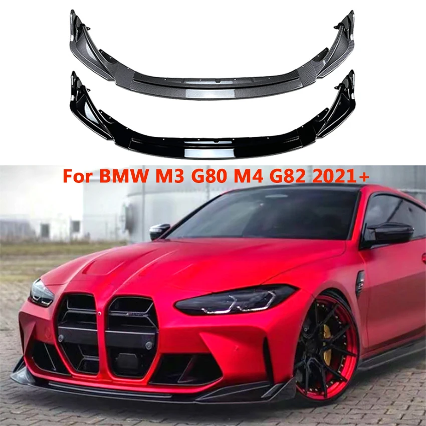 

For BMW M3 G80 M4 G82 2021+ Car Front Bumper Front Shovel Lip Spoiler Splitter Diffuser Body Kits Guard Protector Accessories