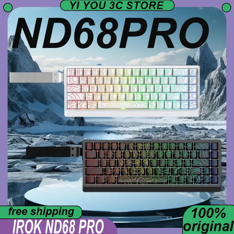 

IROK ND68 PRO Magnetic Axis Keyboard Wired Type-C 0.001mmRT 0.125ms Low Delay Gasket ARGB PC Esports Laptop Gaming Keyboards