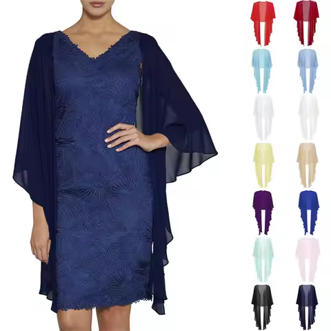 Jacket For Mother Of The Bridal Dress Ruffles Chiffon Evening Party Boleros