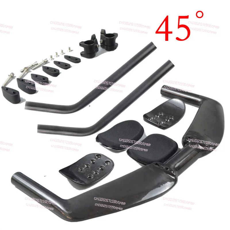 لا يوجد معيار كامل من ألياف الكربون الميت يطير كسر الرياح TT مقبض الطريق دراجة بقية مقبض الميدان 45 درجة