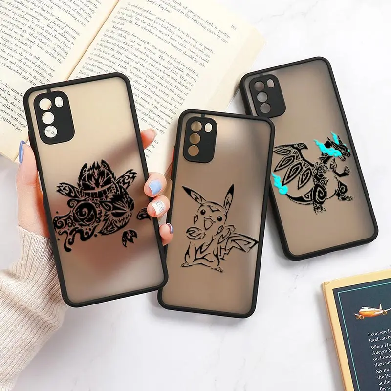 

P-Pokemon Mi 11 Lite 5G NE Cases For Xiaomi 12 12T Pro 11T 9 10 Lite Cover POCO X3 NFC F3 M3 M4 Pro Matte Funda -Gengar-Pikachus