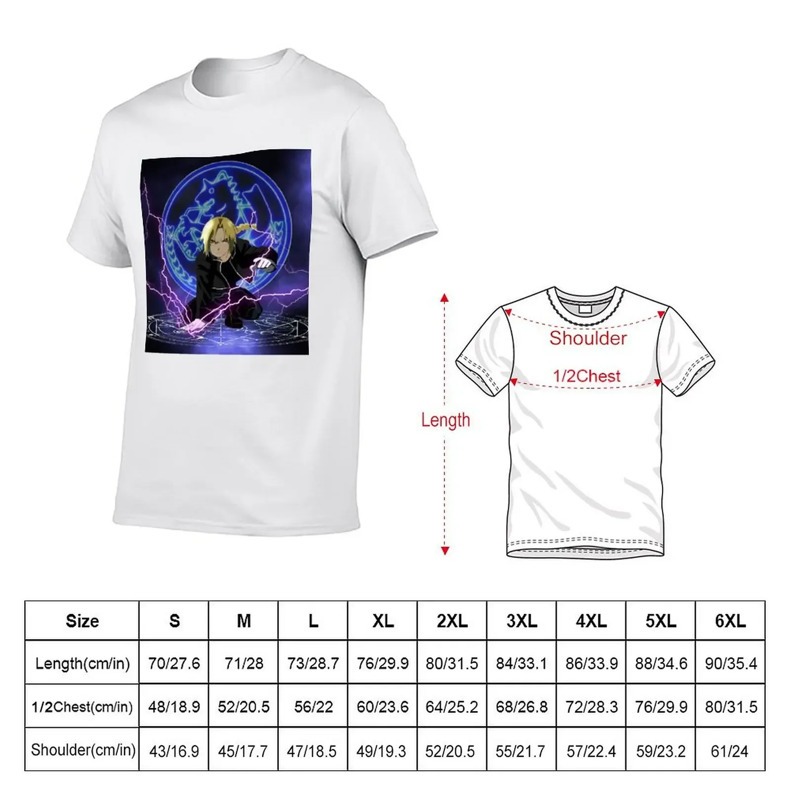 Edward Elric T-Shirt oversized graphic tee cotton man t-shirts t shirts for men pack