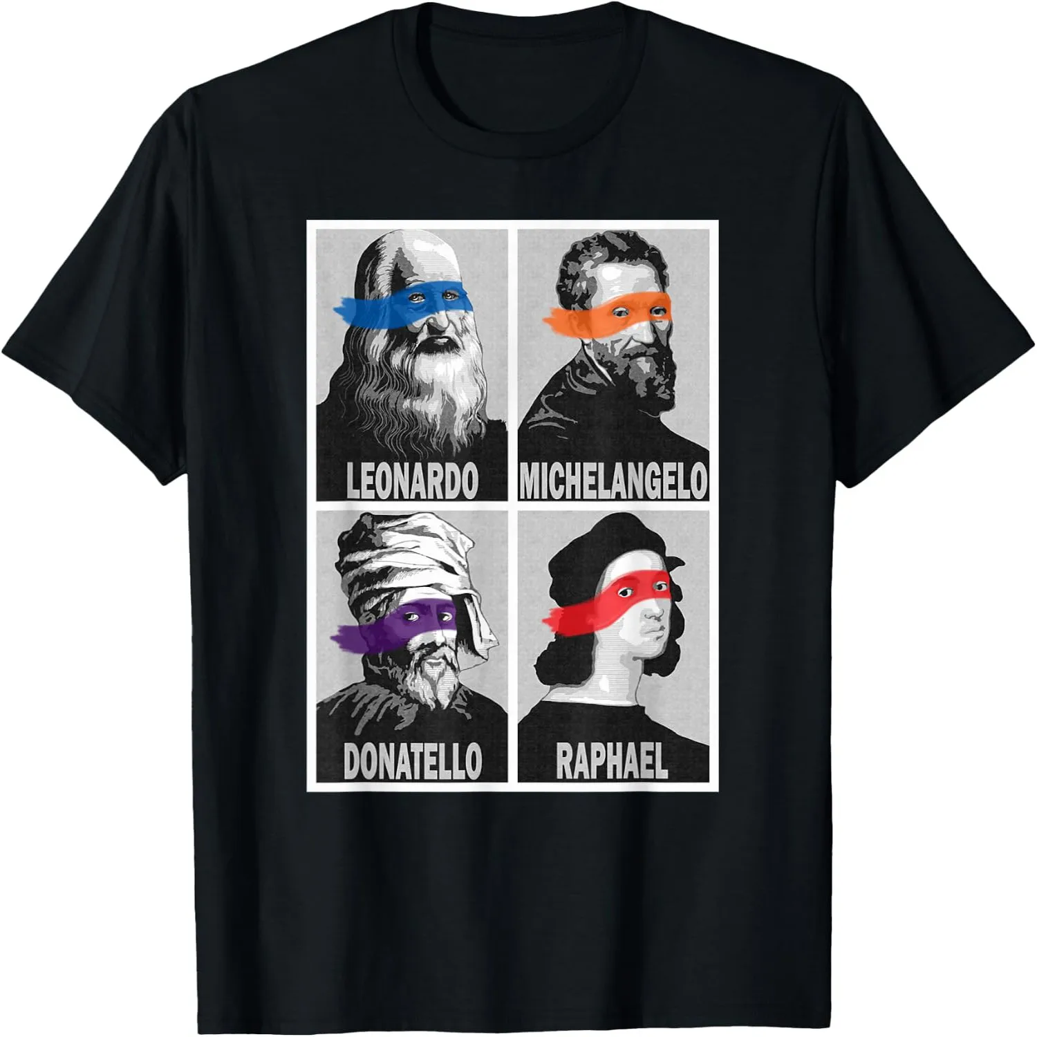 Renaissance Ninja Artists Poster Style Pop Art T-Shirt T-Shirt Halloween t-shirt, Gift tee,