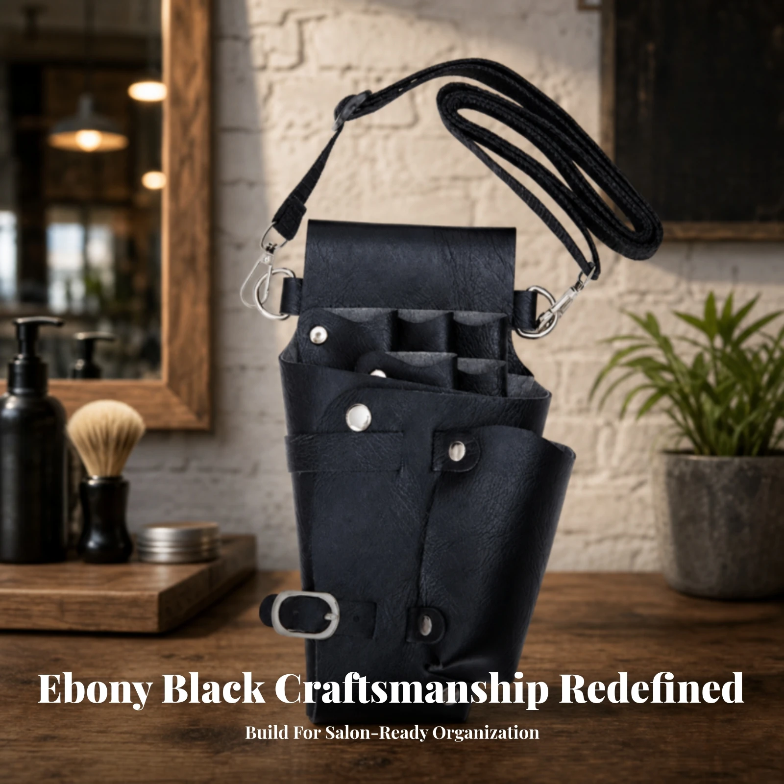 Hairstyling Tool Waist Pouch Leather Barber Scissor Pouch with Strap Hair Stylist Tool Bag Hands-Unrestricted for Barbers