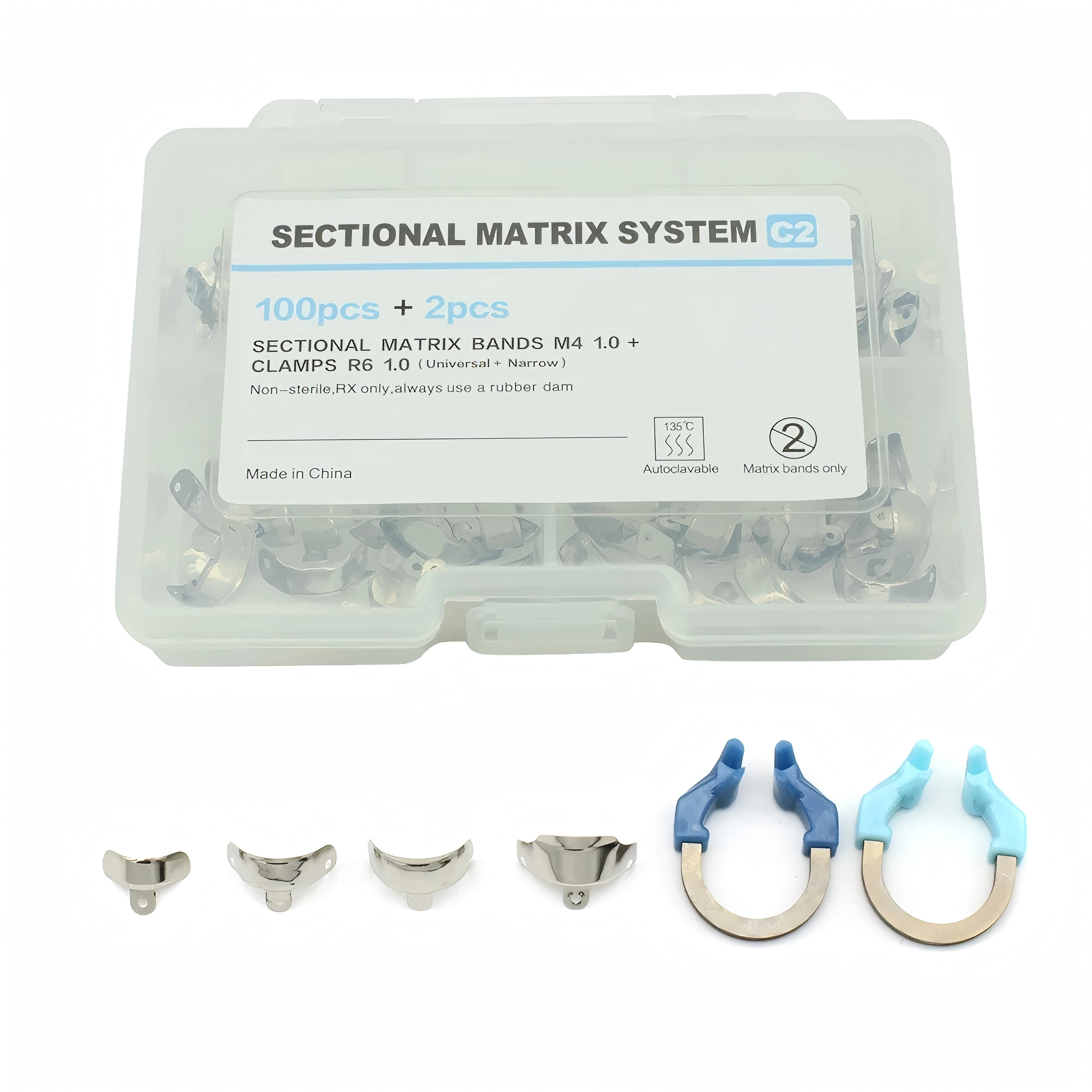 

Dental Matrix Bands NITI Metal Matrices Clamp Ring Sectional Contoured Matrix System Nickel Titanium Clamping Ring Dentist Tools
