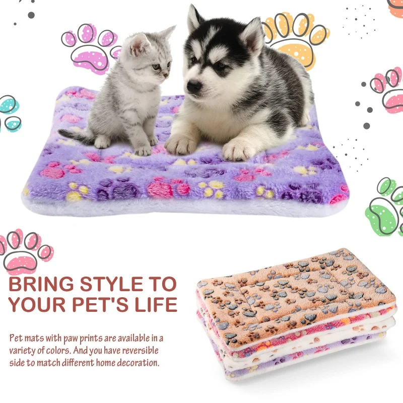 Alfombra de doble cara para mascotas, cama corta de felpa para dormir para gatos, perros pequeños, manta bonita para mascotas, cojín cálido para gatitos, sofá cama para gatos