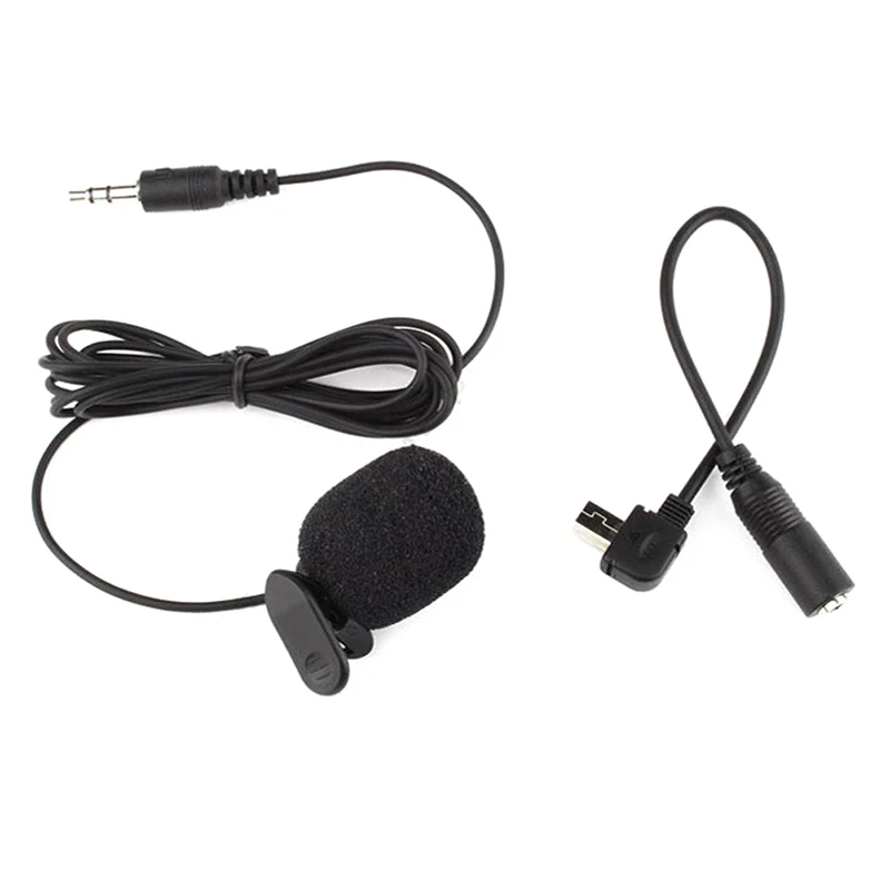 3.5mm Active Clip Microphone with Mini USB Audio Adapter Mic Cable for Gopro Hero 3 3+ 4 Action Camera Accessories Kit