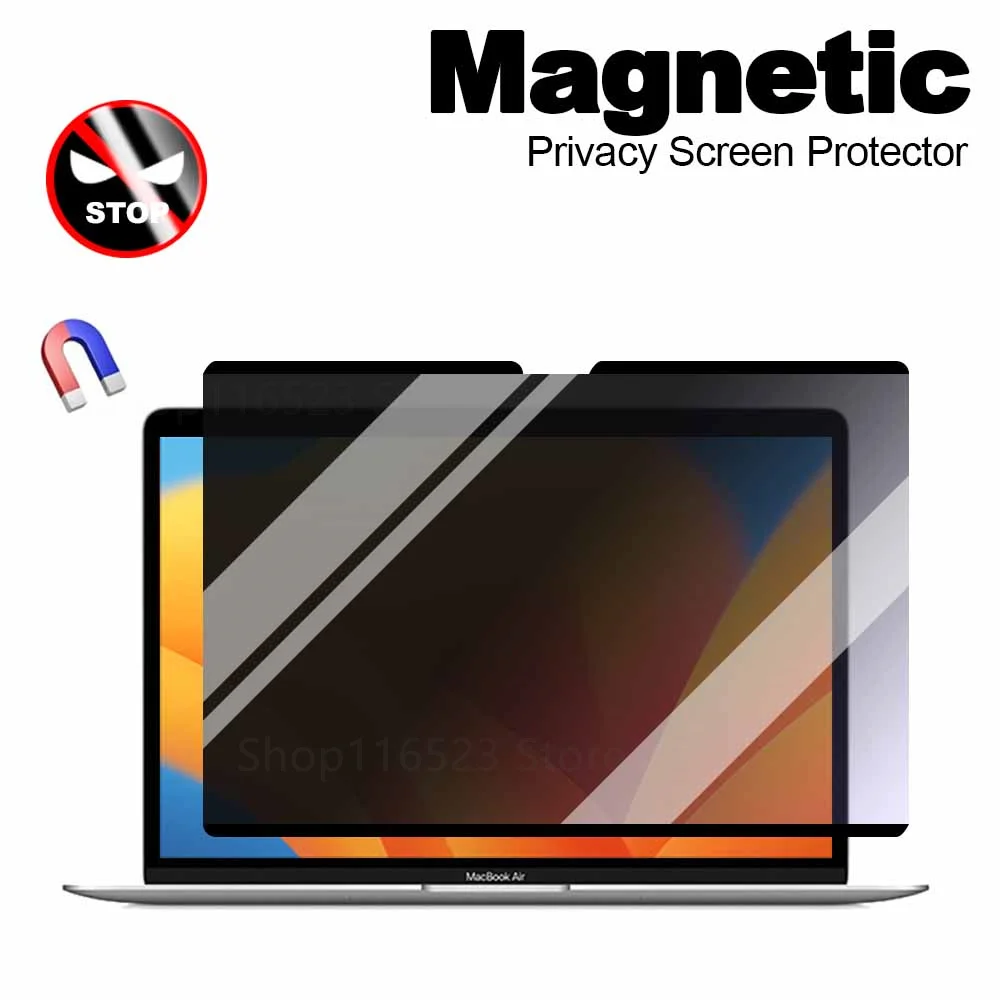 Mac Air13.6 Magnetic Privacy Filter For Macbook Air 13 13.3 M1 M2 Pro 14 2023 2022 2021 Anti-Spy Anti-Peep Screen Protector Film