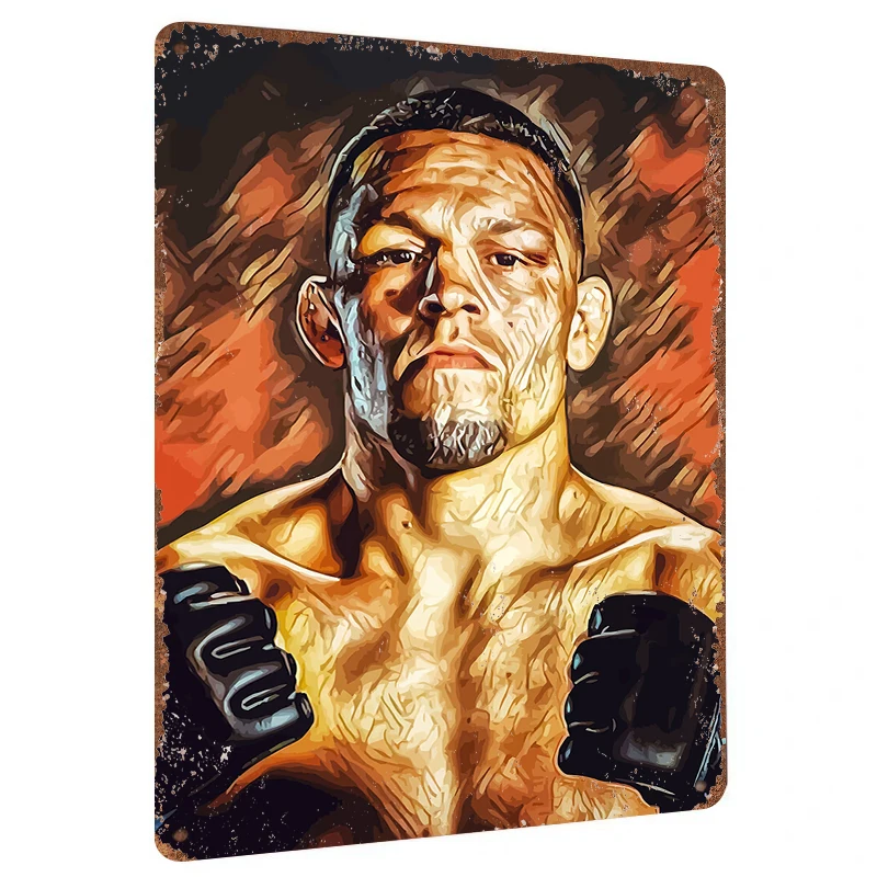 Custom MMA Fighter Metal Wall Art Modern Home Decor Living Room Bedroom Study Room Decorative Hanging