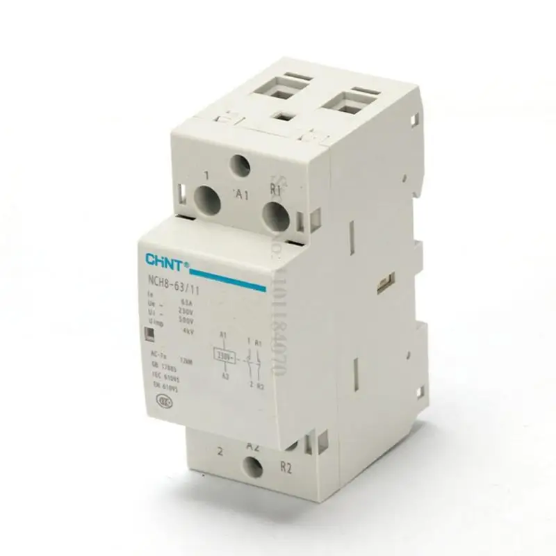 CHINT NCH8-63/20 وحدات AC المنزلية قواطع 220V 230V AC 63A 1NO 1NC 2NO 2NC