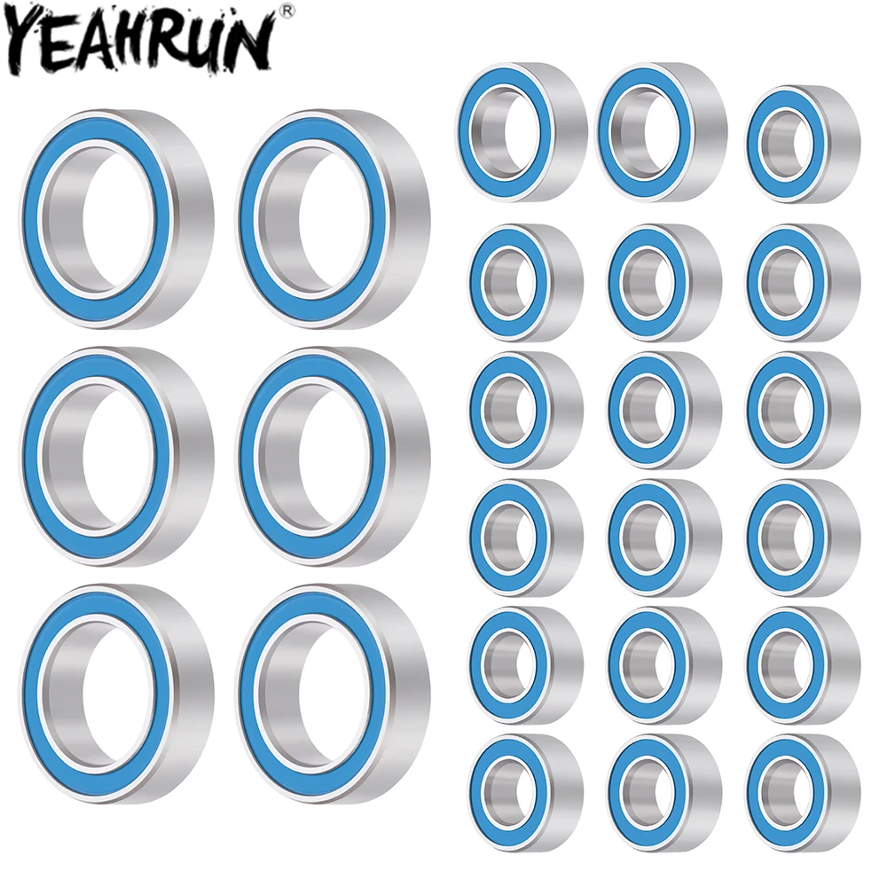 YEAHRUN 24Pcs Sealed Bearing Kit for FMS FCX24 1/24 RC Micro Crawler Car Upgrade Parts