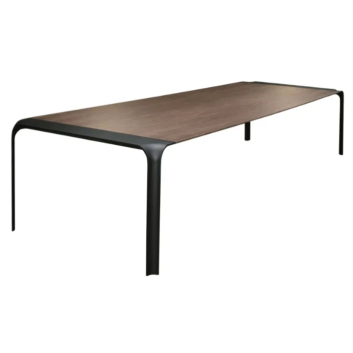 Italian minimalist rectangular metal paint table, artistic light luxury creative metal conference table dining table