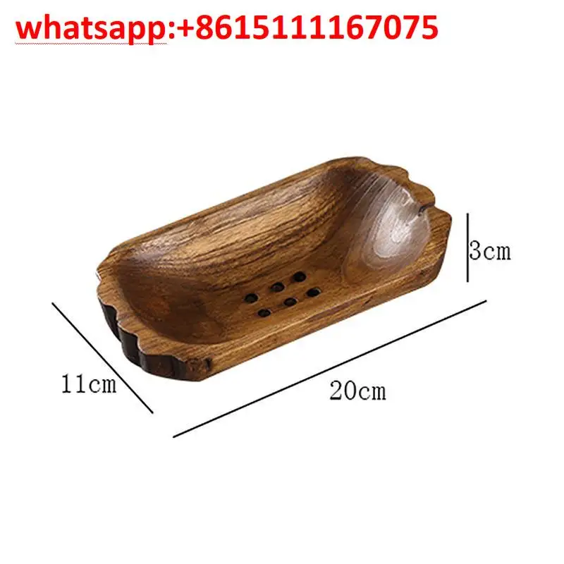 Thailand Imported Draining Solid Wood Soap Box, Handmade Wooden Soap Holder Bathroom Home Decoration