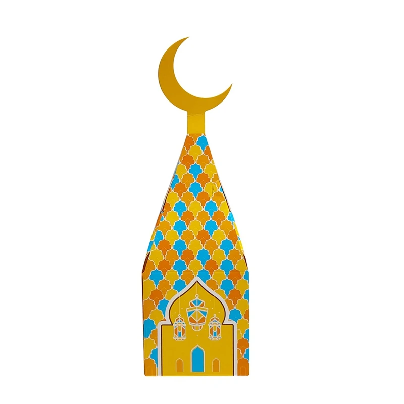 60 PCS Ramadan Eid Gift Boxes Moon Treat Box As Shown Decorative Supplies For Festival Holiday Party Decorations For Candy Bag