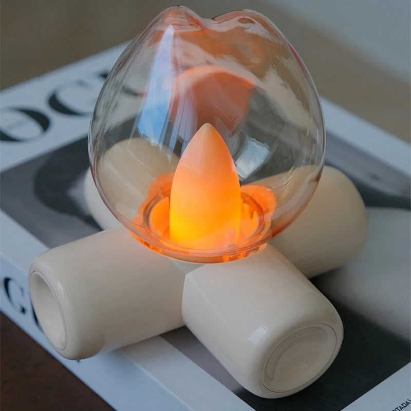Fireplace Style LED Flame Bulb Bedside Lamp Dynamic Mood Decor Night Light Fit Bedroom Home Hotel Bar Party Scene Atmosphere