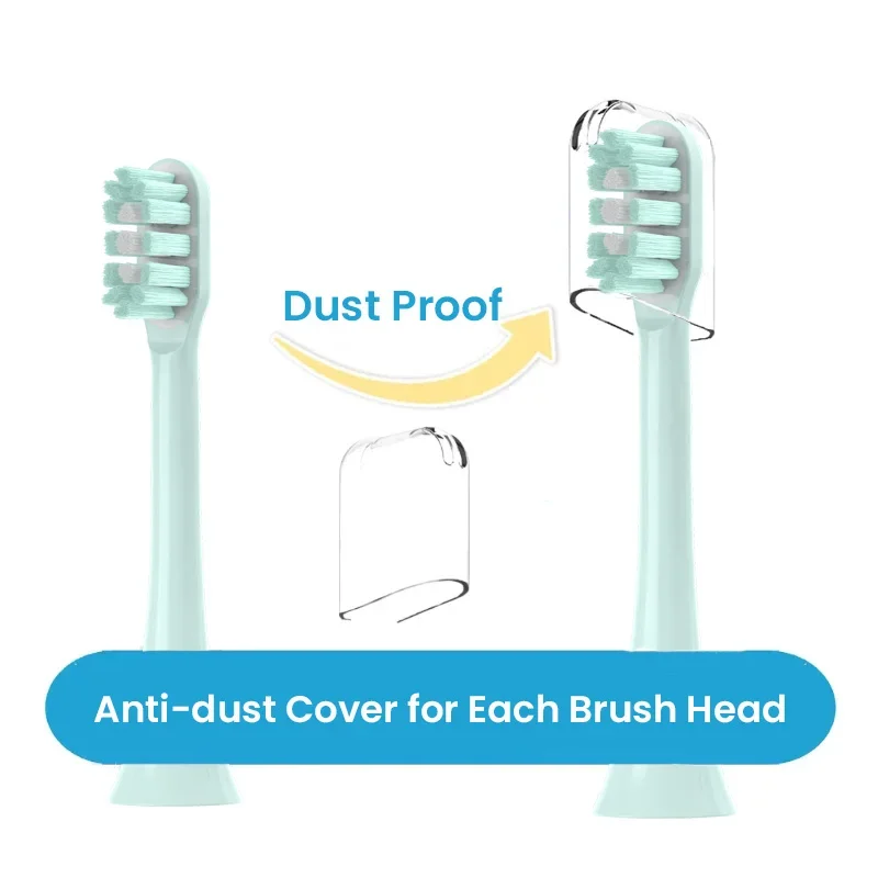 20/50 cabeças substituíveis de cobre livres da escova dos pces para soocas x3/x3u/x5 macio da hortelã da cerda de dupont/bicos sonic verdes de vango nenhum metal