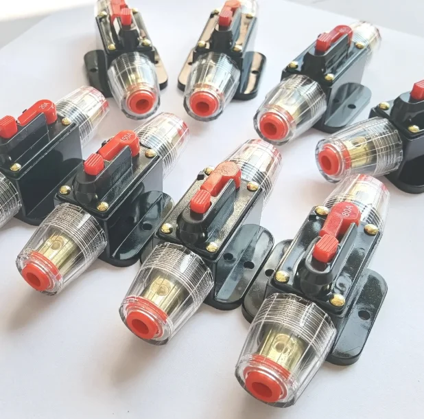 100A 80A 60A 50A 40A 30A 20A 12V / 24V / 48V DC resettable circuit breaker resettable insurance for solar photovoltaic connector