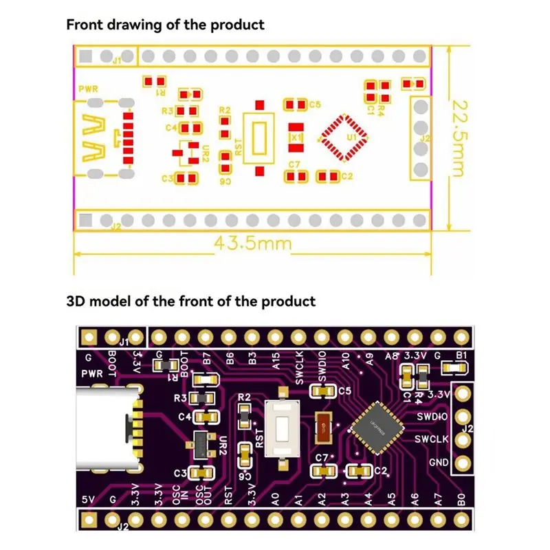 X12A-STM32L031G6U6 Core Board For Embedded Projects Prototyping