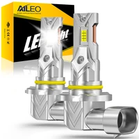 AILEO 2 uds luces LED 9006/HB4 9005/HB3 200W 20000LM 6500K bombilla de faro diseño de tamaño Mini inalámbrico para lámpara de coche CSP 7035 blanco