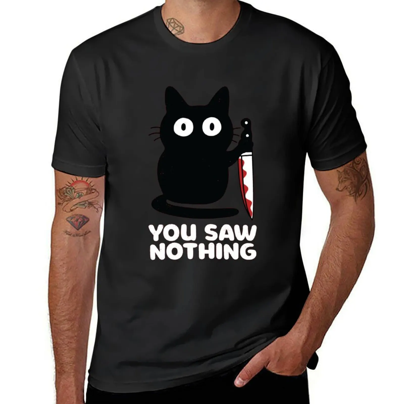 

You saw nothing T-Shirt graphics funnys customs kawaii clothes Men's t shirts