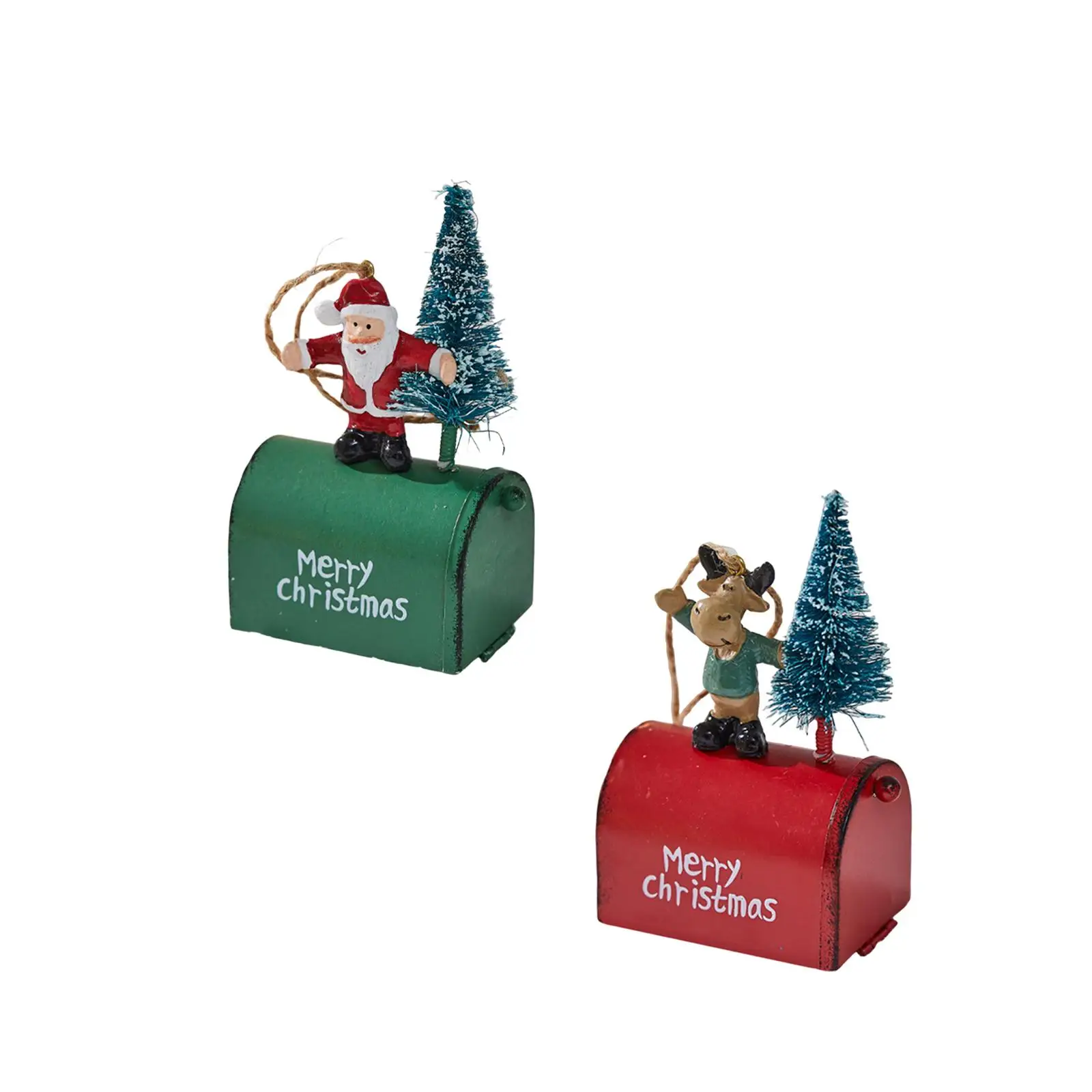 

Mailbox Christmas Tree Ornaments Letter Box Pendant Metal Hanging Xmas Post Box for Party Supplies Festival Xmas Fireplace