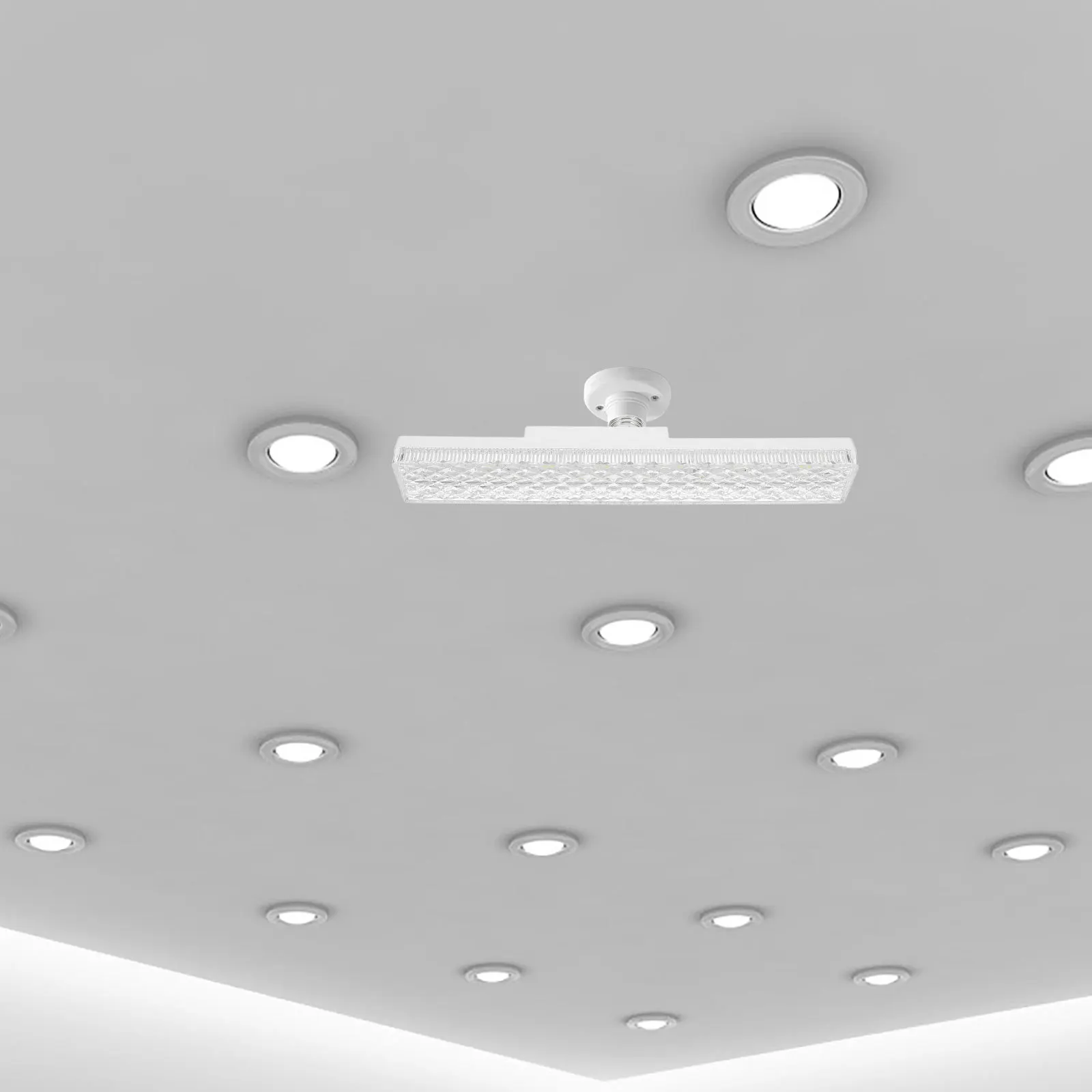 

Modern Rectangular LED Strip Light 18W E27 Crystal Vanity Fixture Ceiling Mount for Home Bathroom Living Room Light Rectangular