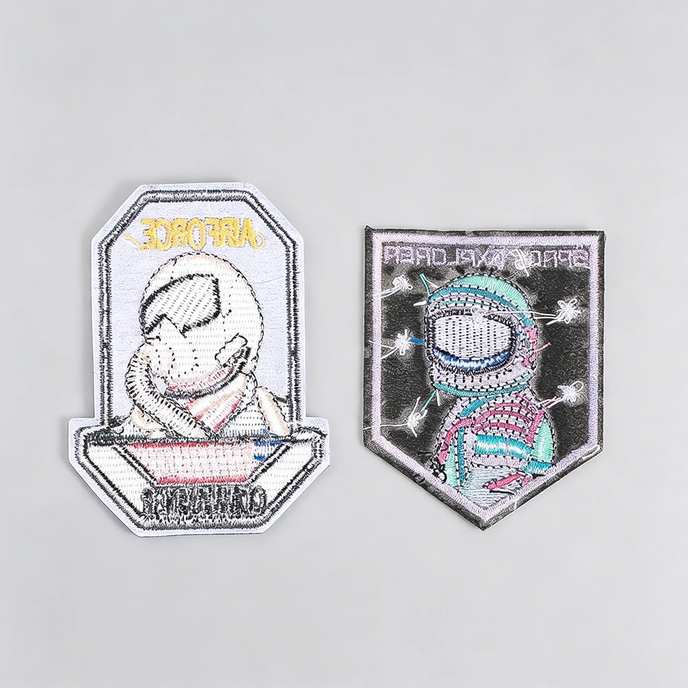 Astronauten-Piloten-Stickerei-Aufnäher zum Aufbügeln für Jacke, T-Shirt, Hut, Rucksack, Weltraumforscher, Luftwaffe, DIY-Bastelgeschenk für Männer – Detail 3