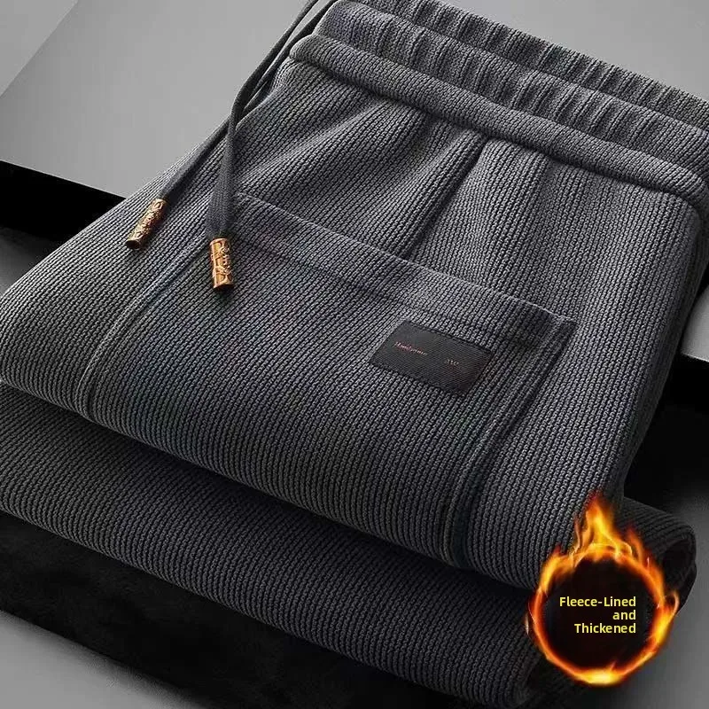 Fce forrado solto ajuste Thiened inverno calças casuais 2025 outono inverno novo Sle Outdoor Wear fibra de poliéster reta...