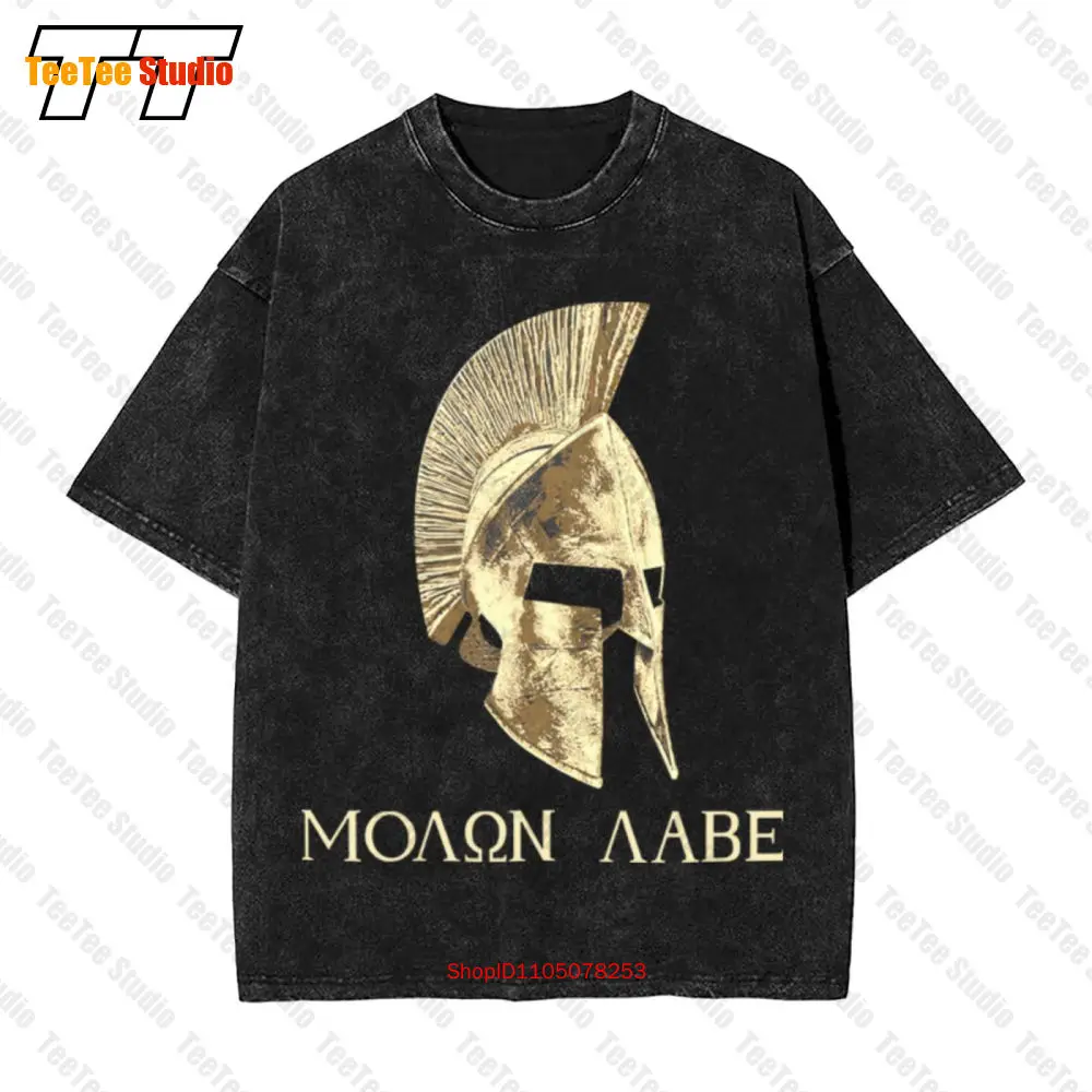 

Molon Labe Come Take It Spartan Graphic Vintage Oversized T-Shirt 67AN