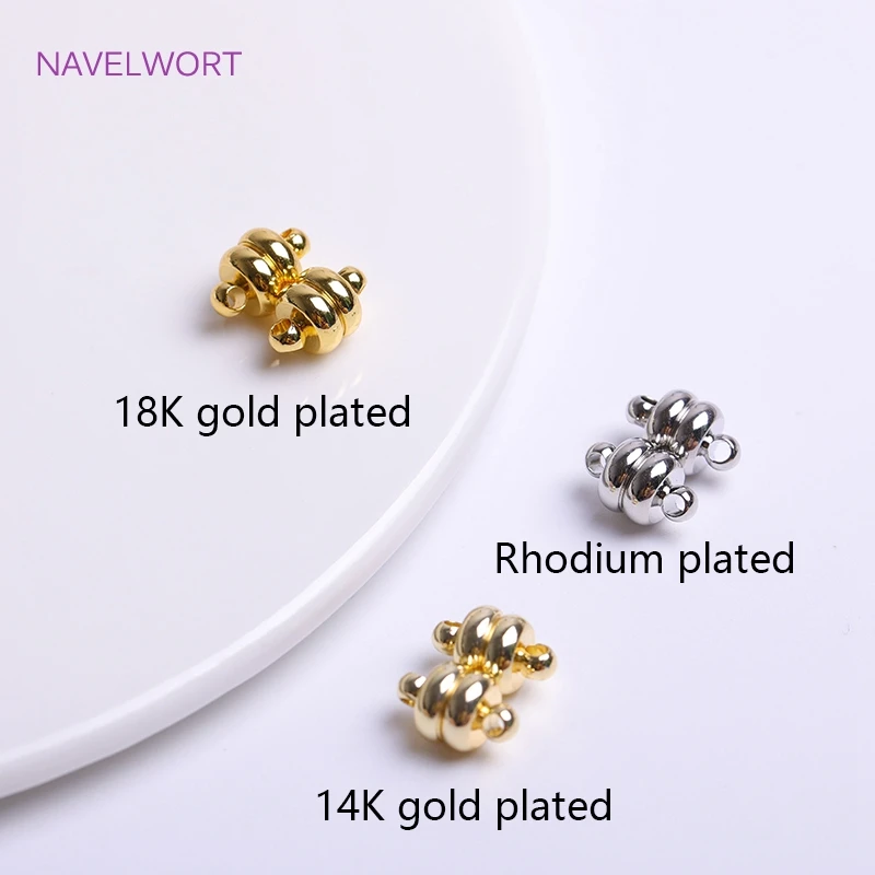 Wholesale Strong Magnetic Clasp Connector 18K Gold Plating Brass Mag-Lok Magnetic Clasp DIY Jewellery Making Supplies