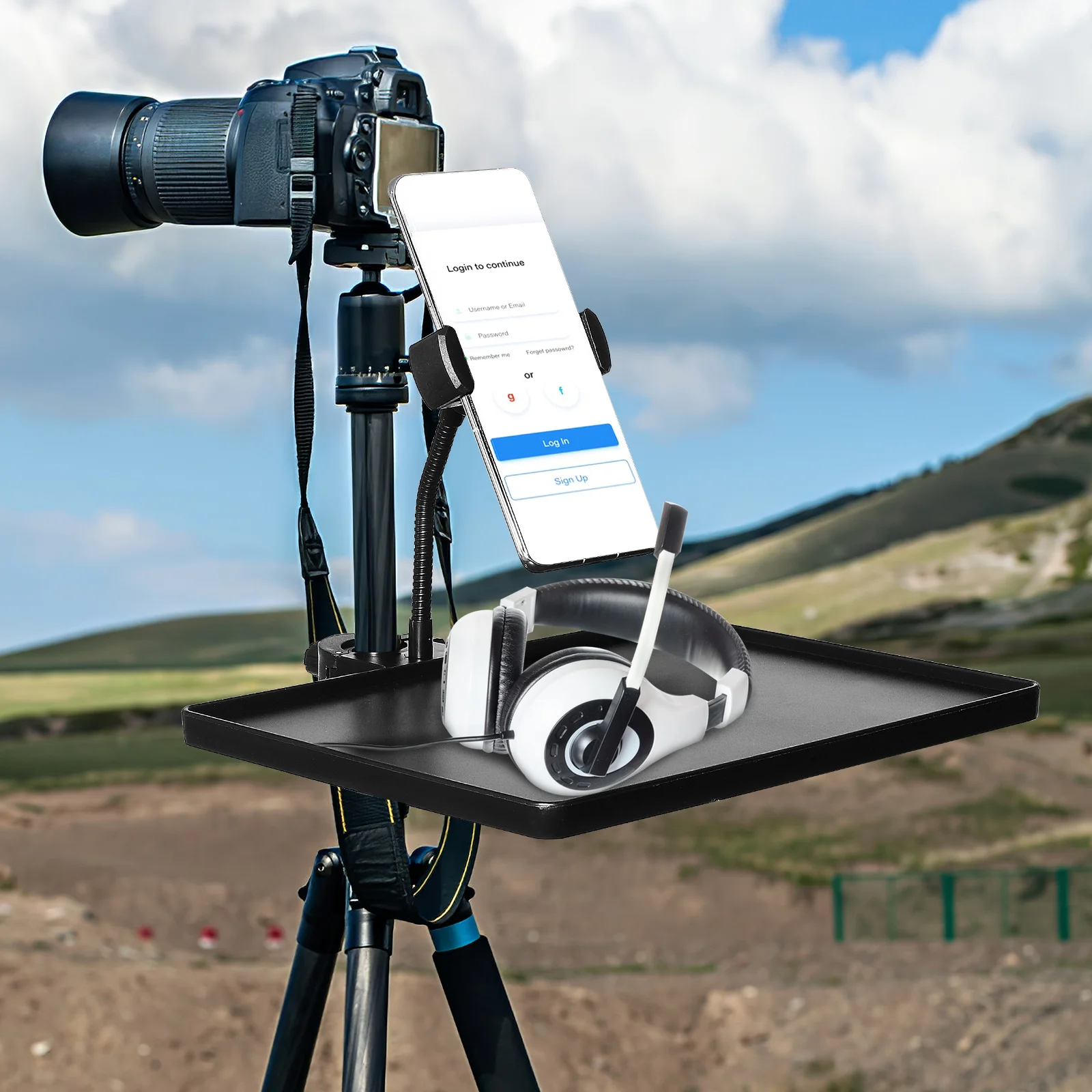 

Sound Card Tray Microphone Holder Mobile Stand For Live Streaming Stable Lock Compatible With Mic Rack Camera Stands