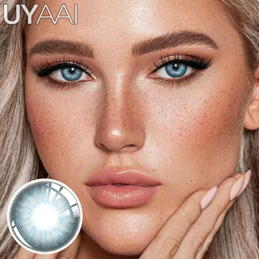 UYAAI Natürliche farbige Schüler für Augen, 1 Paar schwarze Gläser, kosmetische braune Schönheitsgläser, blauer Augenkontakt, grün, y2k-Farbkon – Detail 17