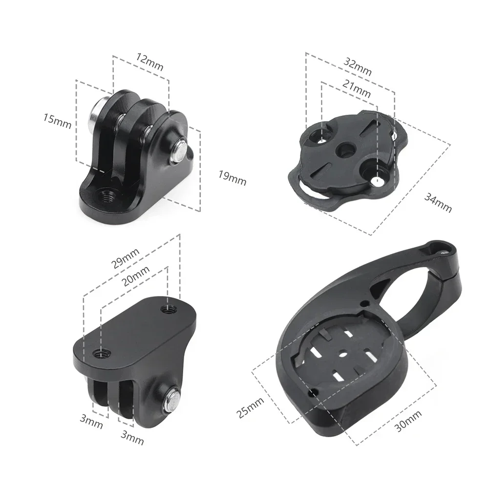 Adattatore di montaggio in lega di alluminio per Garmin bicicletta Computer supporto maschio staffa Action videocamere supporto per montaggio su luce