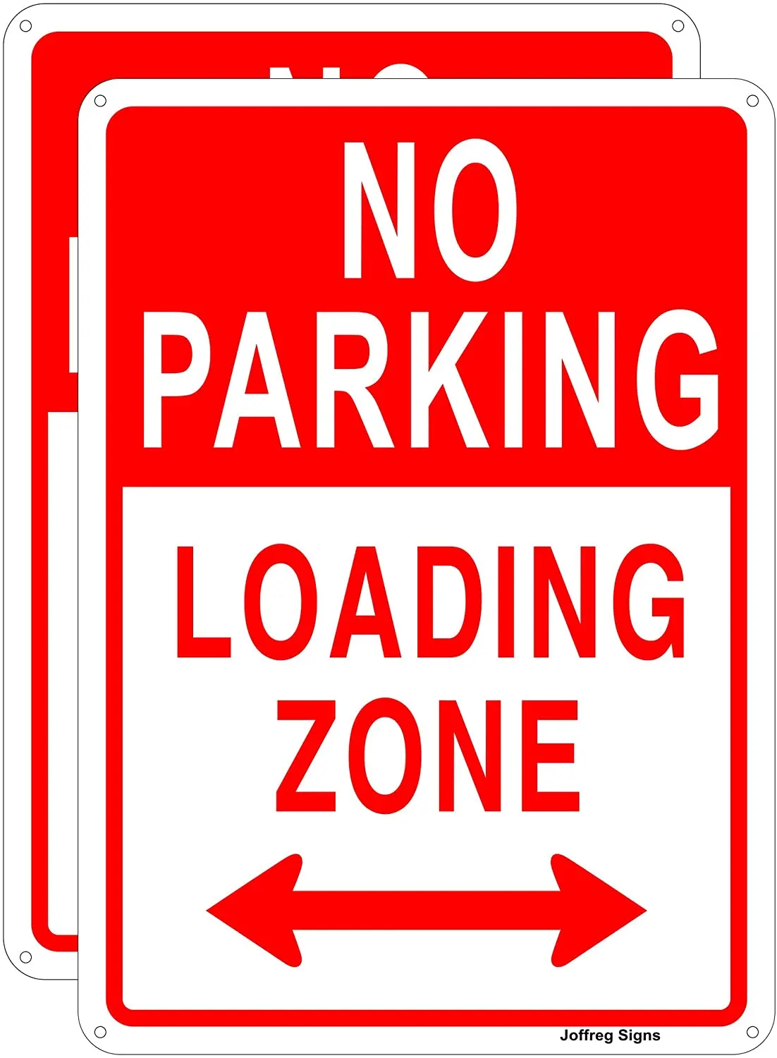 Joffreg No Parking,Loading Zone Sign,14 x 10 Inches,Reflective Aluminum,2 Pack