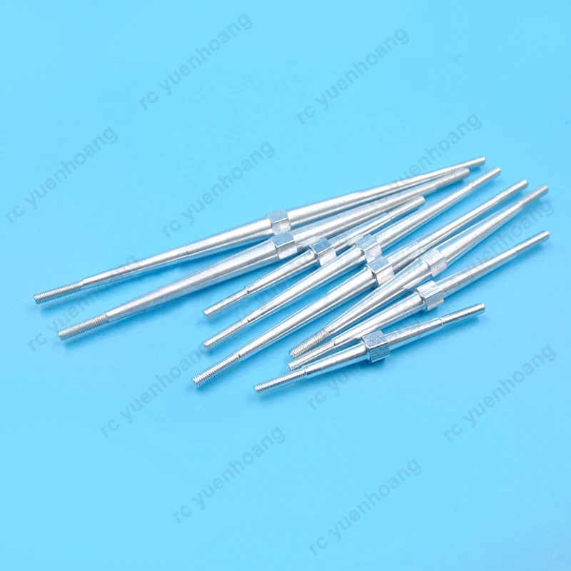 10PCS Both End with Thread Aluminum Alloy Pushrod M3 Positive Negative Thread Pull Rod Length 100/110/120/130mm for RC Model