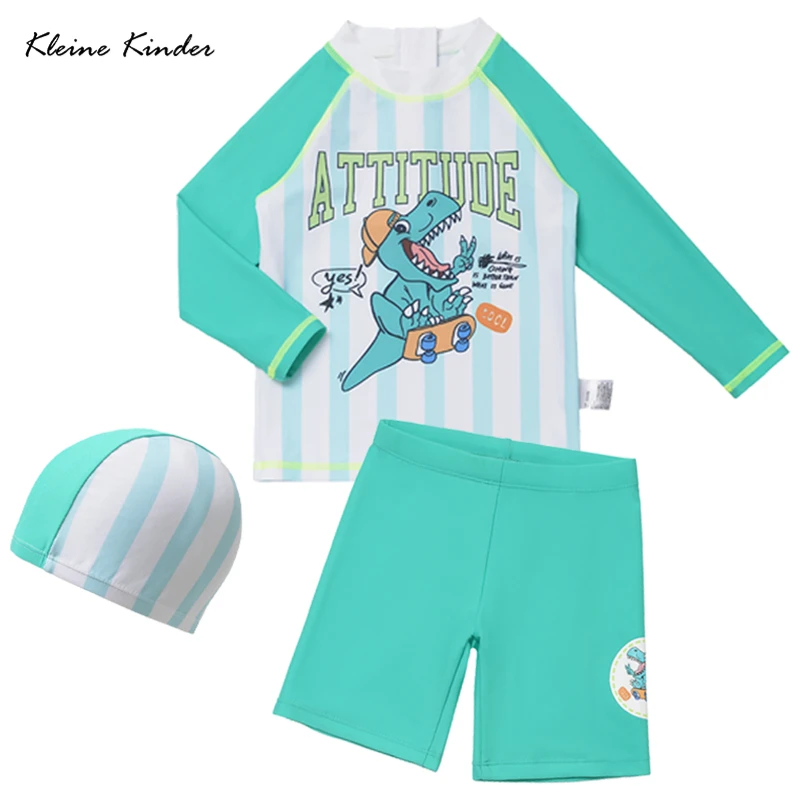 Boys Swimwear Anti UV Kids Swimsuit for Boys Long Sleeve 2-Piece Children Swimming Bathing Suit Rash Guard Seaside Beach Clothes