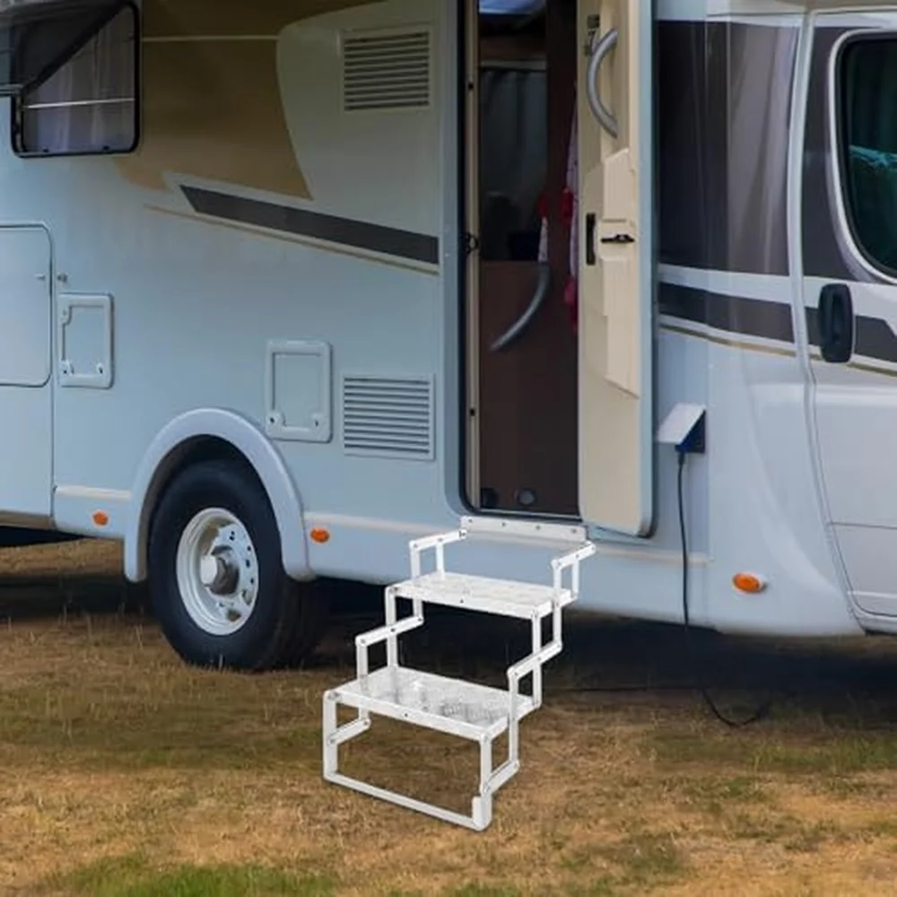 RV Steps Foldable RV Stairs Aluminum Alloy 17