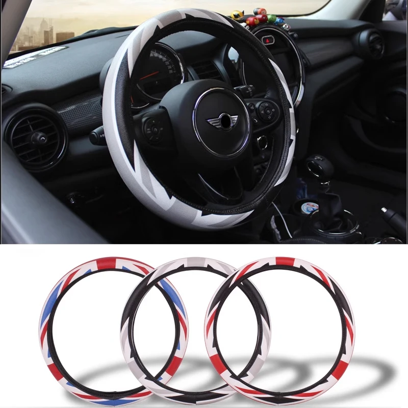 Car Leathers Steering Wheel Cover For MINI ONE Cooper S R55 R56 R60 R61 F54 F55 F56 F57 F60 Countryman Car Interior Accessories