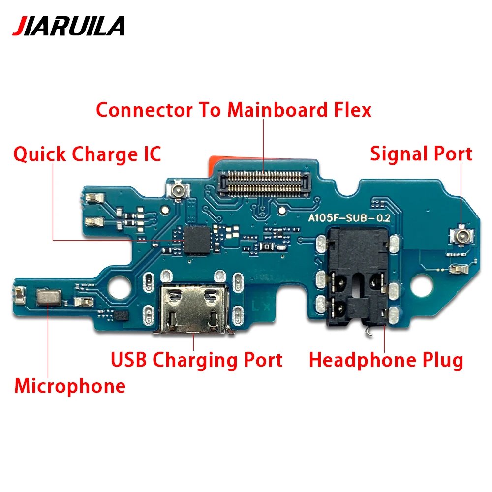 10Pcs，For Samsung A10 A20 A30 A40 A50 USB Port Charger Dock Plug Connector Charging Board FLex Cable Mic Microphone Board