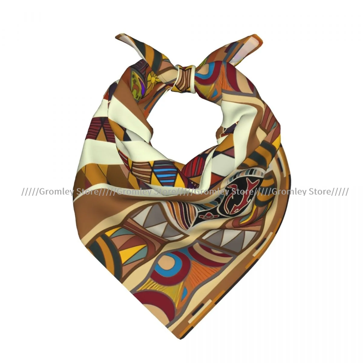 

Traditional Folk Cultural Featured Trippy Boho Square Scarf Soft Breathable Daily Kerchief