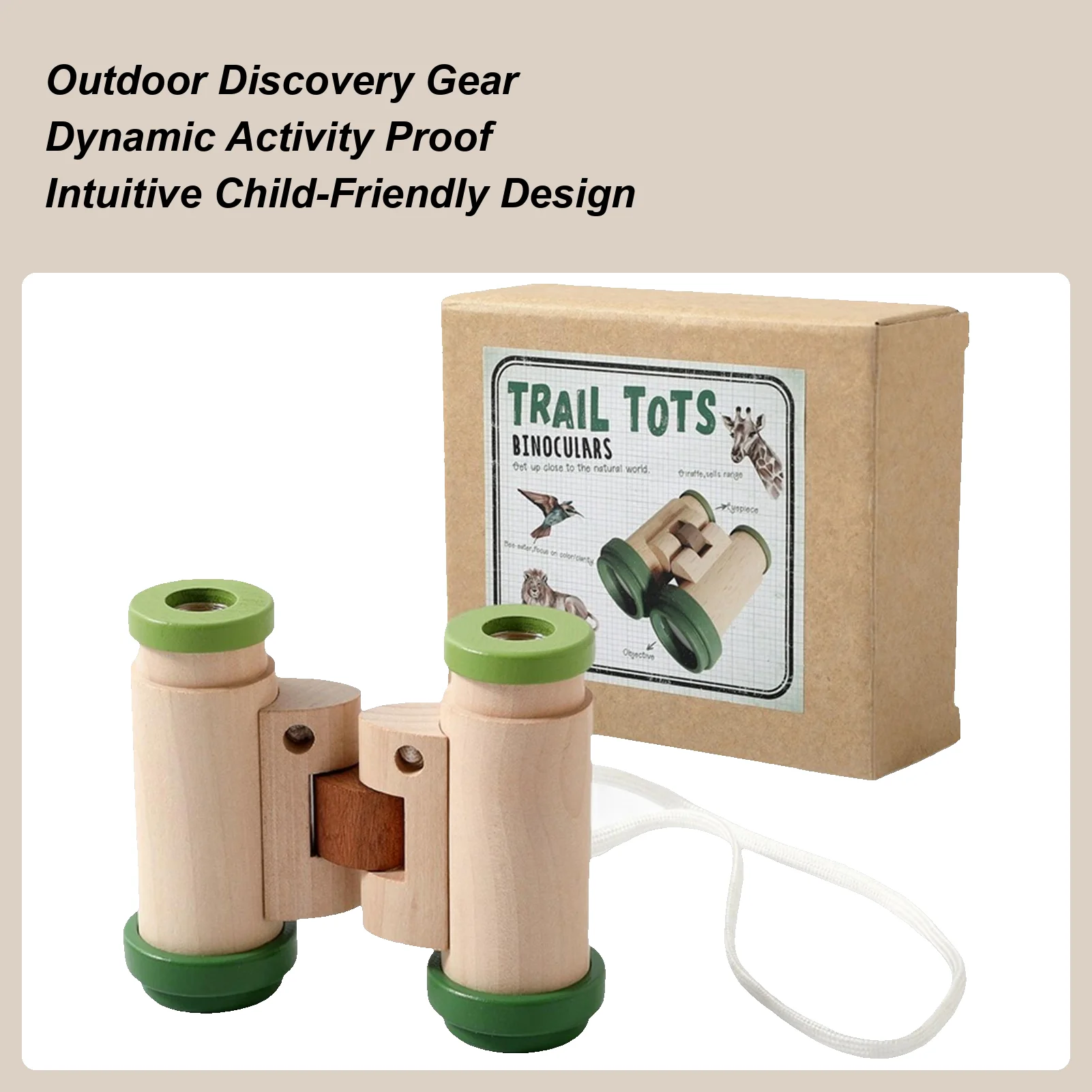 

Toddler Telescope Adjustable Wooden Portable Telescope Outdoor Play Toys For Birthday Sports Camping Outside Play Easter