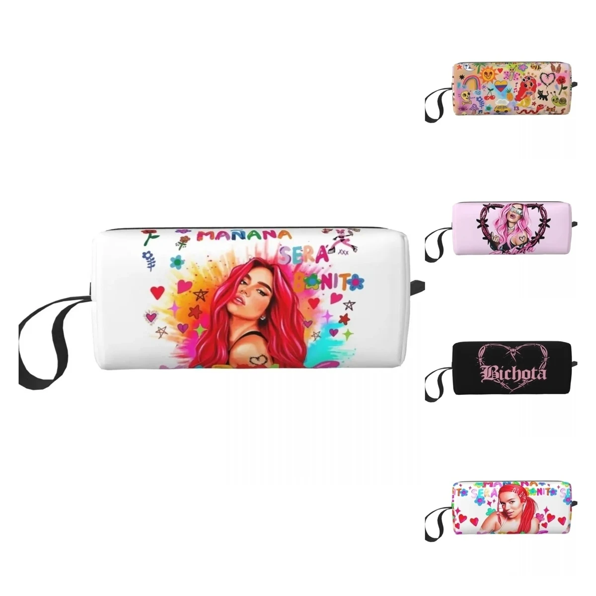 Karol G Bichota Music Singer Makeup Bag Pouch Cosmetic Bag Travel Toiletry Small Makeup Pouch Storage Purse Men Women