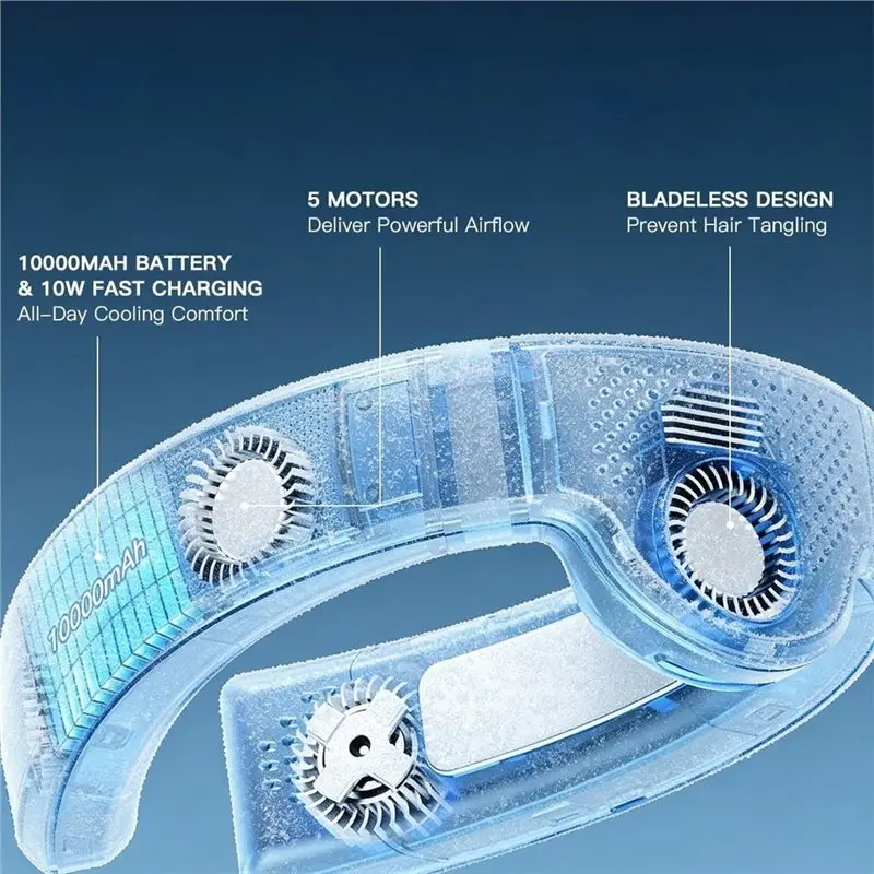 [NEW!N92R】 Personal Fan Neck Cooler& Air Conditioner, 3 Ice-Feeling Semiconductor Cooling Technology Comfortable Wear Experience